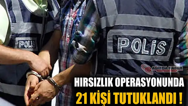 Ağrı'da Hırsızlık Operasyonu! 21 Kişi Tutuklandı