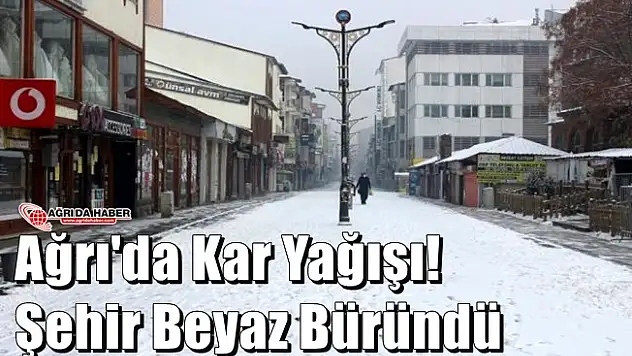 Ağrı'da Kar Yağışı! Şehir Beyaza Büründü