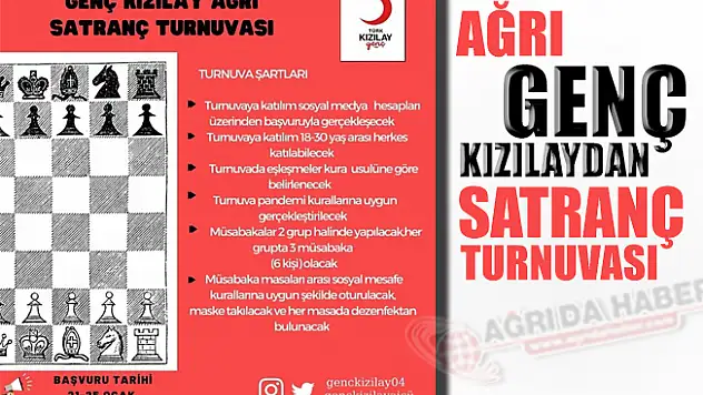 Ağrı Genç Kızılay Satranç Turnuvası Düzenliyor