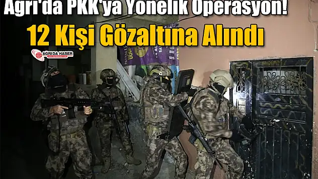 Ağrı'da PKK'ya Yönelik Operasyon! 12 Kişi Gözaltına Alındı
