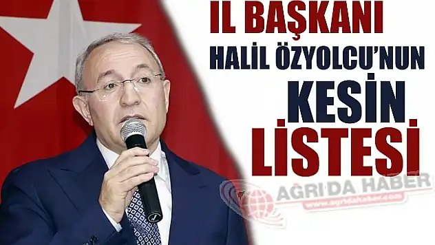 Ak Parti Ağrı İl Başkanı Seçilen Halil ÖZYOLCU'nun Yönetim Kurulu Netleşti