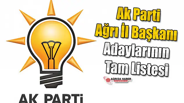 İşte Ak Parti Ağrı İl Başkanı Adaylarının Tam Listesi