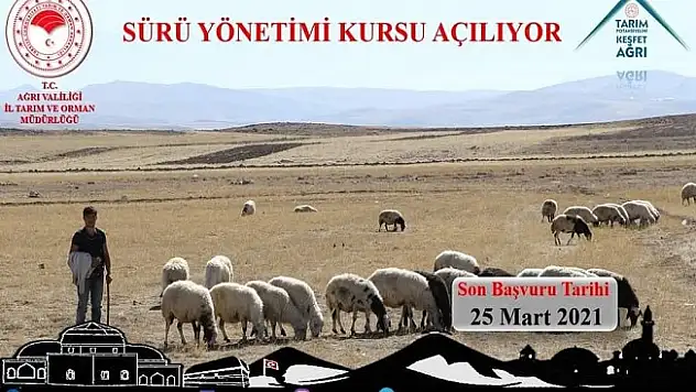 Ağrı'da Sürü Yönetim Elemanı Kursu Açılıyor