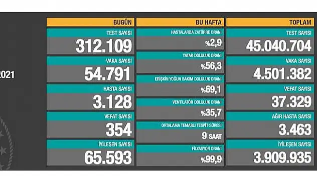 22 Nisan 2021 Koronavirüs Vaka Tablosu Açıklandı