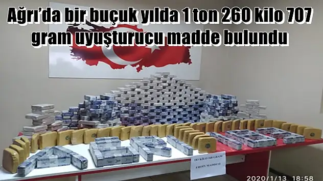 Ağrı'da bir buçuk yılda 1 ton 260 kilo 707 gram uyuşturucu madde bulundu