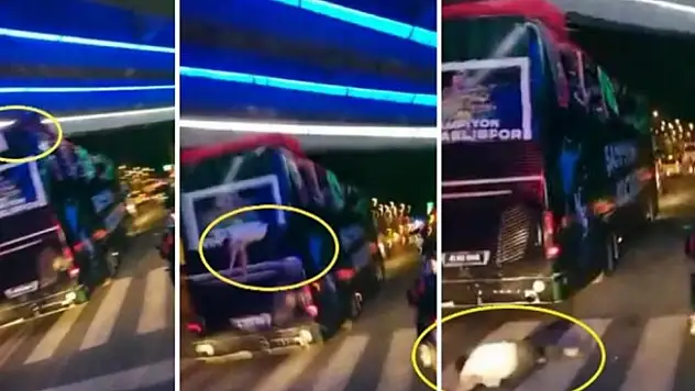Futbolcu Takım Otobüsünden Düştü!