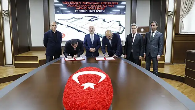 Diyadin Tarıma Dayalı İhtisas OSB'nin alt yapı yapım işi protokolü imzalandı