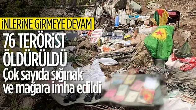 Pençe Kilit Operasyonu'nda öldürülen terörist sayısı 76 oldu