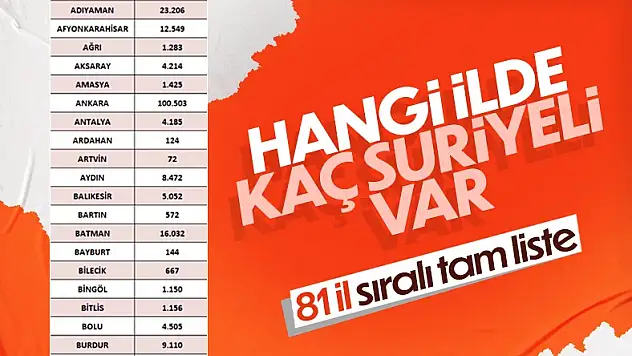 Türkiye'nin hangi ilinde kaç Suriyeli var: İşte rakamlar
