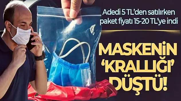 Maske fiyatlarında sert düşüş!