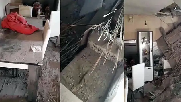 Ağrı'da bir evin odası çöktü