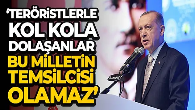 Cumhurbaşkanı Erdoğan: 'Teröristlerle kol kola girip Kandil'de dolaşanlar bu milletin oylarının temsilcisi olamaz'