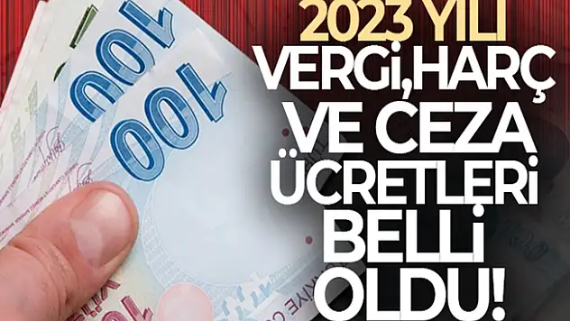 Ve beklenen haber geldi: 2023 yılı vergi, harç ve ceza ücretleri belli oldu!