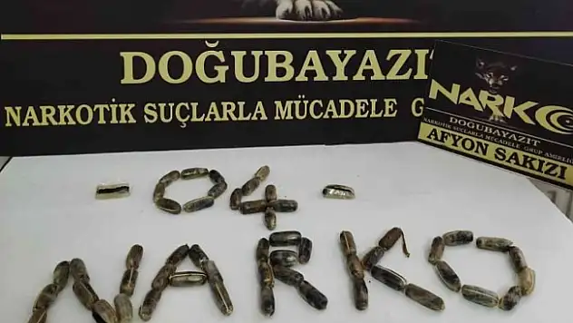 Ağrı'da 55 kapsül afyon sakızı ele geçirildi
