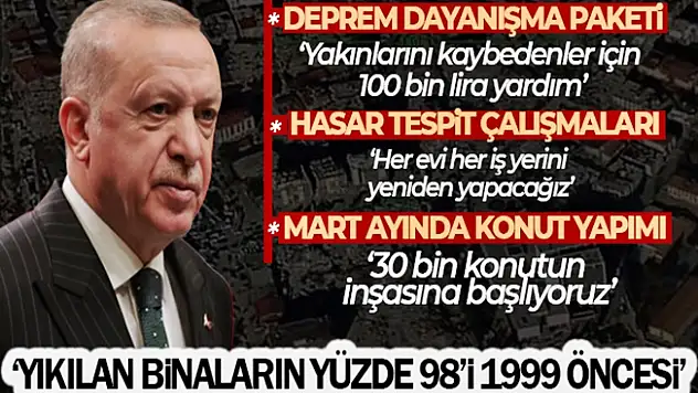 Depremde hayatını kaybedenlerin yakınlarına 100 bin lira nakdi yardım