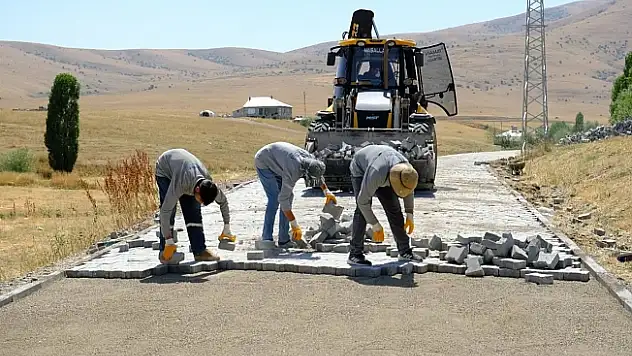 Ağrı'da Yayla Köyü Yolları Kilit Parke ile Yenilendi