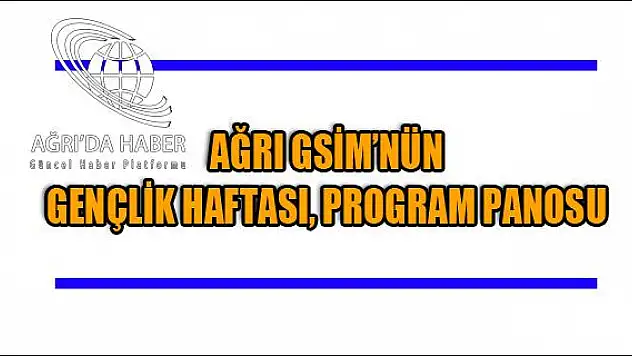 AĞRI GSİM NÜN GENÇLİK HAFTASI, PROGRAM PANOSU