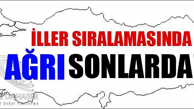 İLLER SIRALAMASINDA AĞRI KAÇINCI SIRADA