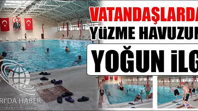VATANDAŞLARDAN YÜZME HAVUZUNA YOĞUN İLGİ