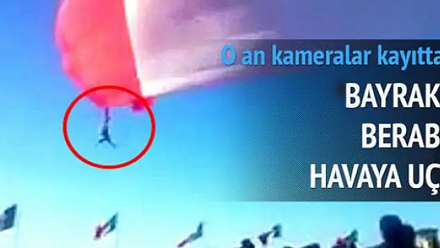 Asker, bayrakla birlikte havaya uçtu