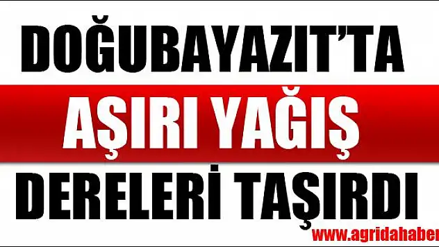 DOĞUBAYAZIT TA AŞIRI YAĞIŞ DERELERİ TAŞIRDI