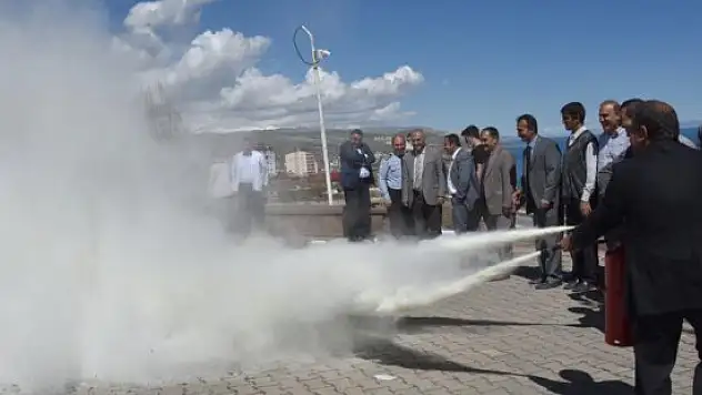 Ahlat'ta yangın tatbikatı