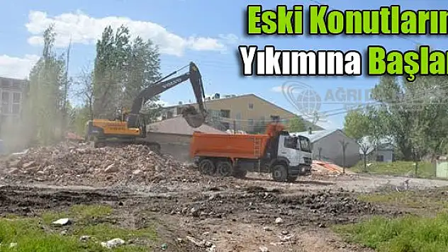 Patnos Belediyesi eski konutlarının yıkımına başladı