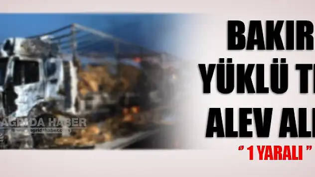 Ağrı'da bakır yüklü tır alev aldı: 1 yaralı