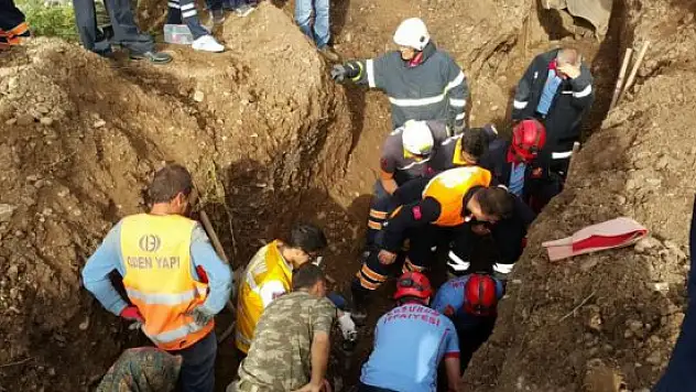Erzurum'da kanalizasyon inşaatında göçük: 1 yaralı