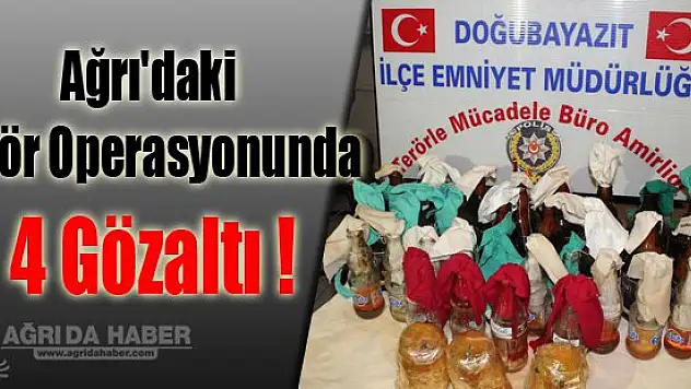Ağrı'daki Terör Operasyonunda 4 Gözaltı !
