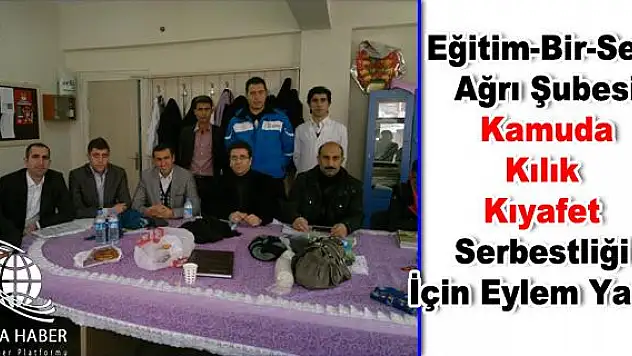 Eğitim-Sen Ağrı Şubesi Kamuda Kılık Kıyafet Serbestliği İçin Eylem Yaptı.