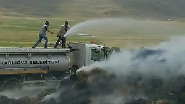Karlıova'da yangın