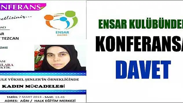 ENSAR KULÜBÜ KONFERANSA DAVET