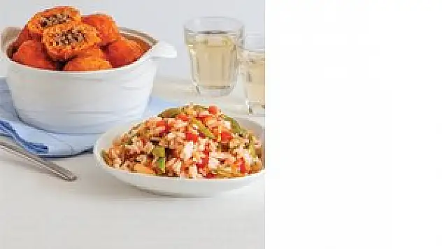 Taze fasulyeli pirinç pilavı