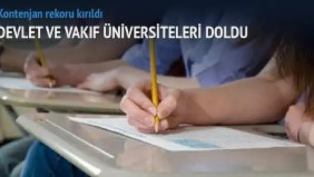 Kontenjanlarda doluluk rekoru