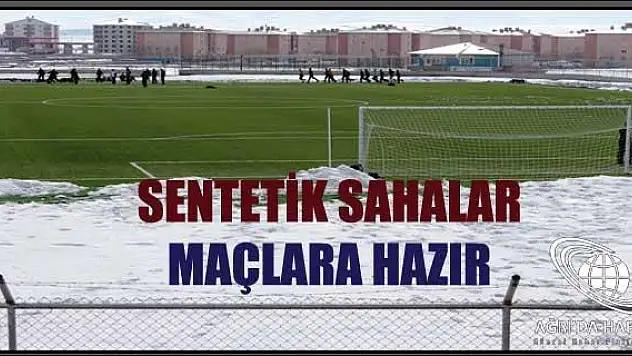 SENTETİK SAHALAR MAÇLARA HAZIR HALE GETİRİLDİ.