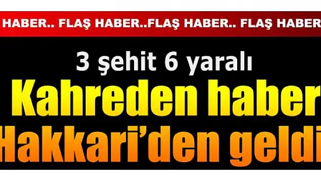 Hakkari'deÇatışma 3 Şehit 6 Yaralı