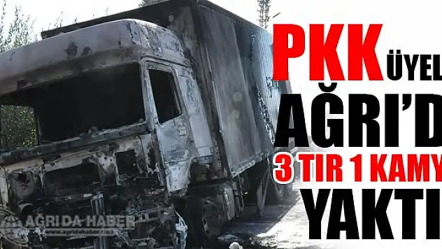 Terör Örgütü Pkk Kamyon ve Tır Yaktı