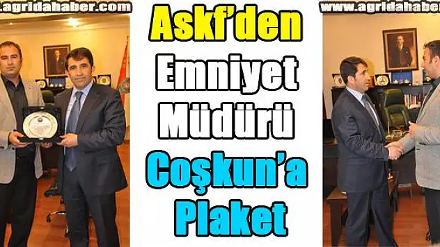 Askfden Emniyet Müdürü Coşkuna Plaket