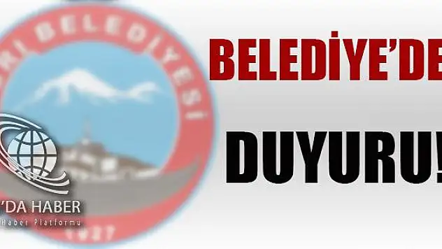 Ağrı belediyesinden Basına ve Kamuoyuna