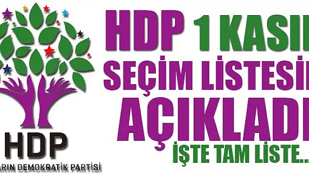 HDP 1 Kasım Seçim Listesini Açıkladı