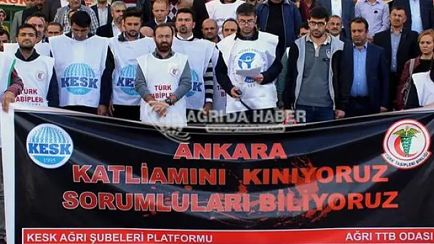 KESK'e Bağlı Sendikalardan Ağrı'da Protesto