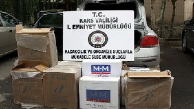 Kars'ta kaçak sigara operasyonu gümrük kaçağı sigara ele geçirildi.