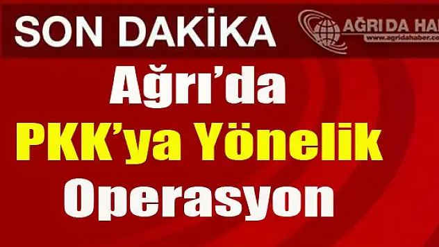 Ağrı'da PKK'ya Yönelik Operasyon