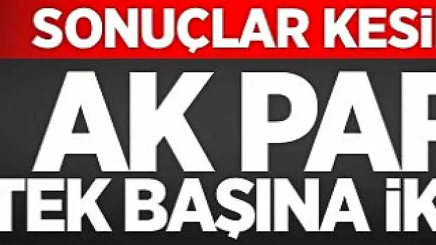 Seçim Sonuçları Kesinleşti Ak Parti Tek Başına İktidar !