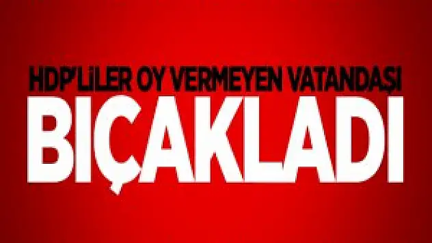 HDP'liler Ağrı'da Bir Seçmeni Bıçakladı