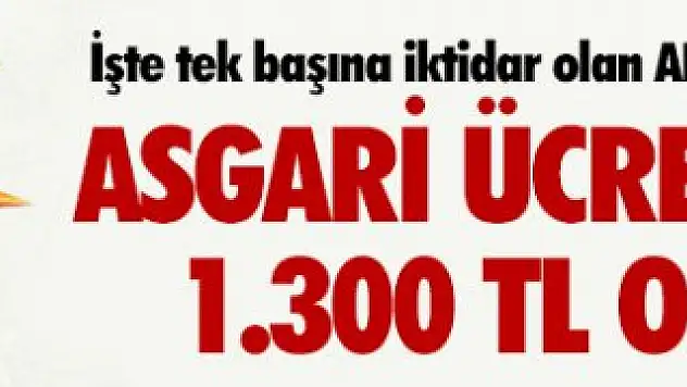 Tek Başına İktidar Olan Ak Partinin Seçim Vaatleri