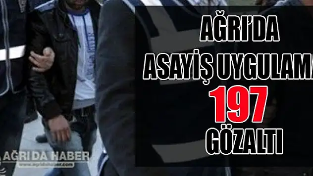 Ağrı'da Asayiş Uygulamalarında 197 Kişi Tutuklandı