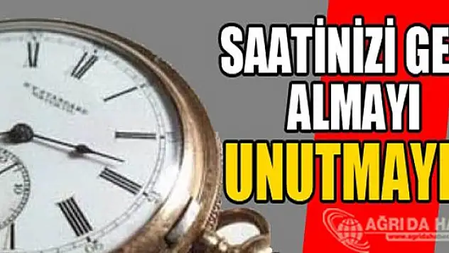Saatlerinizi Bu Gece Geri Almayı Unutmayın
