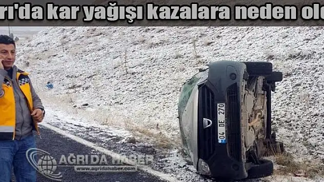Ağrı'da kar yağışı kazalara neden oldu